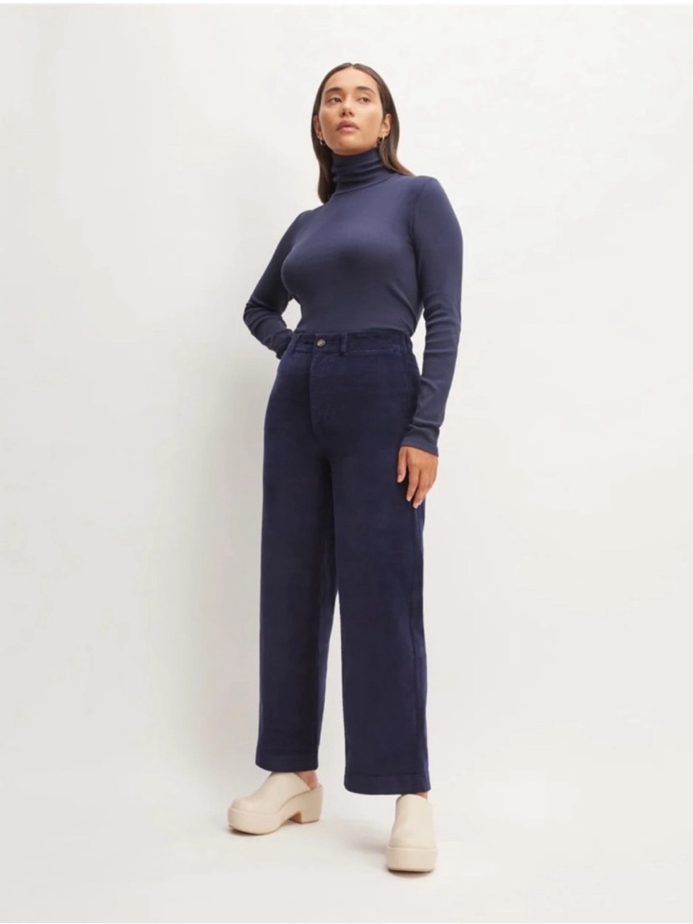 Everlane The Corduroy Wide-leg Navy Pant